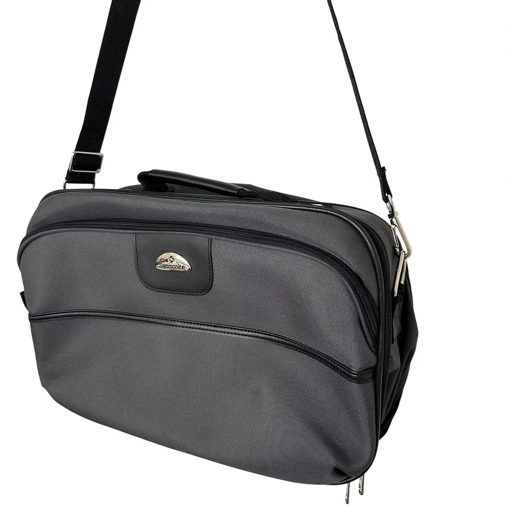 Samsonite Messenger Bag Charcoal Gray Professional Briefcase Travel Bag
